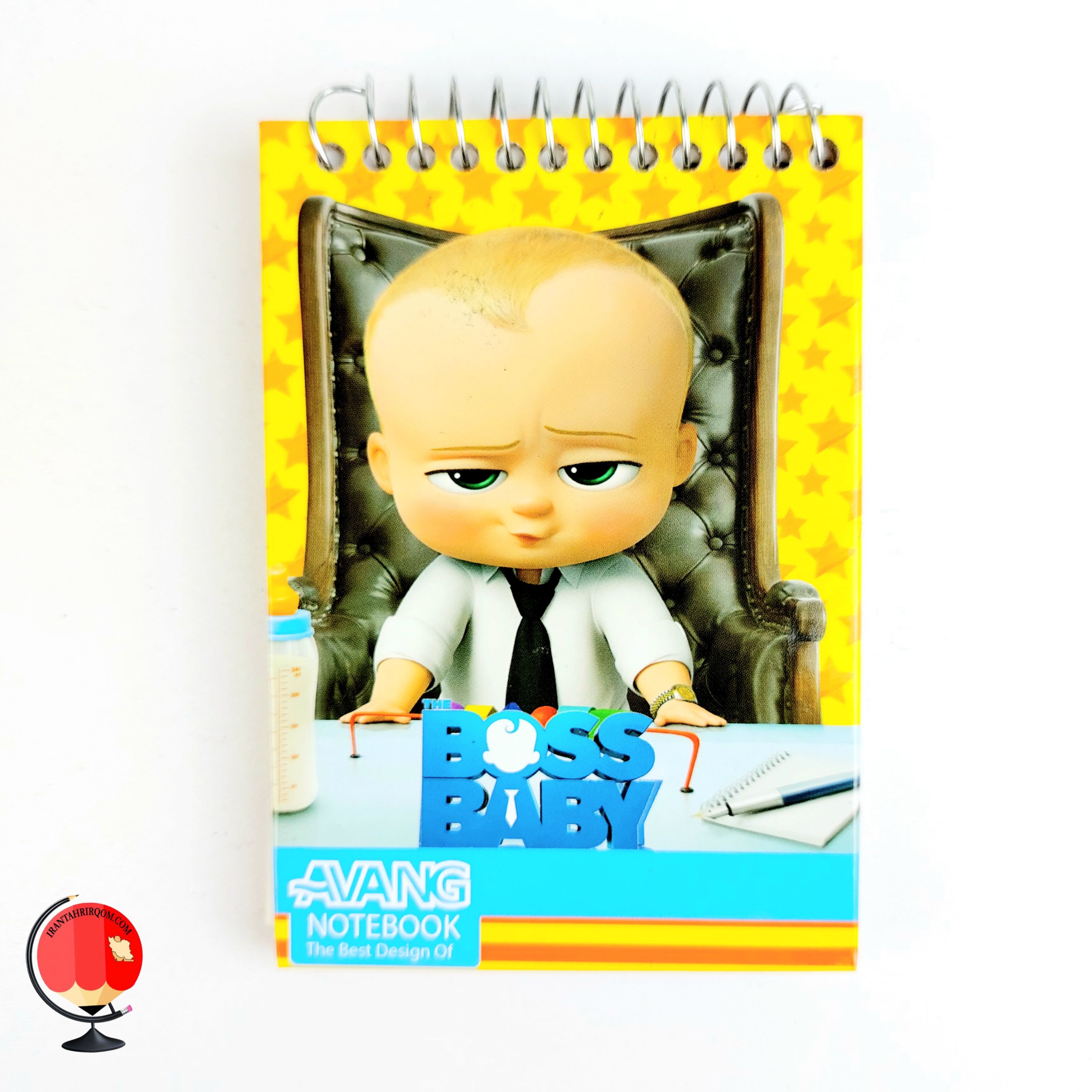 دفترچه 60 برگ سیمی آونگ جلد سخت طرح بچه رئیس کد 2597