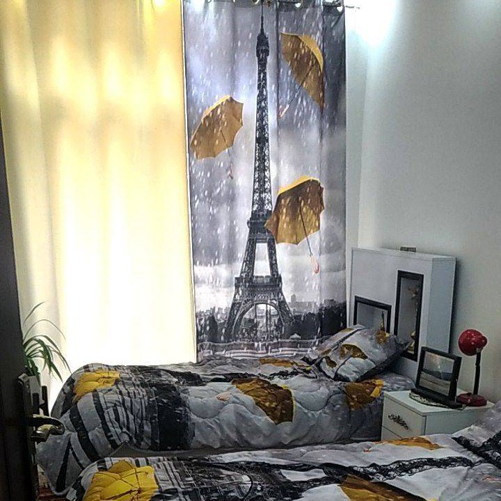 ست پرده و روتختی طرح چتر و برج ایفل
