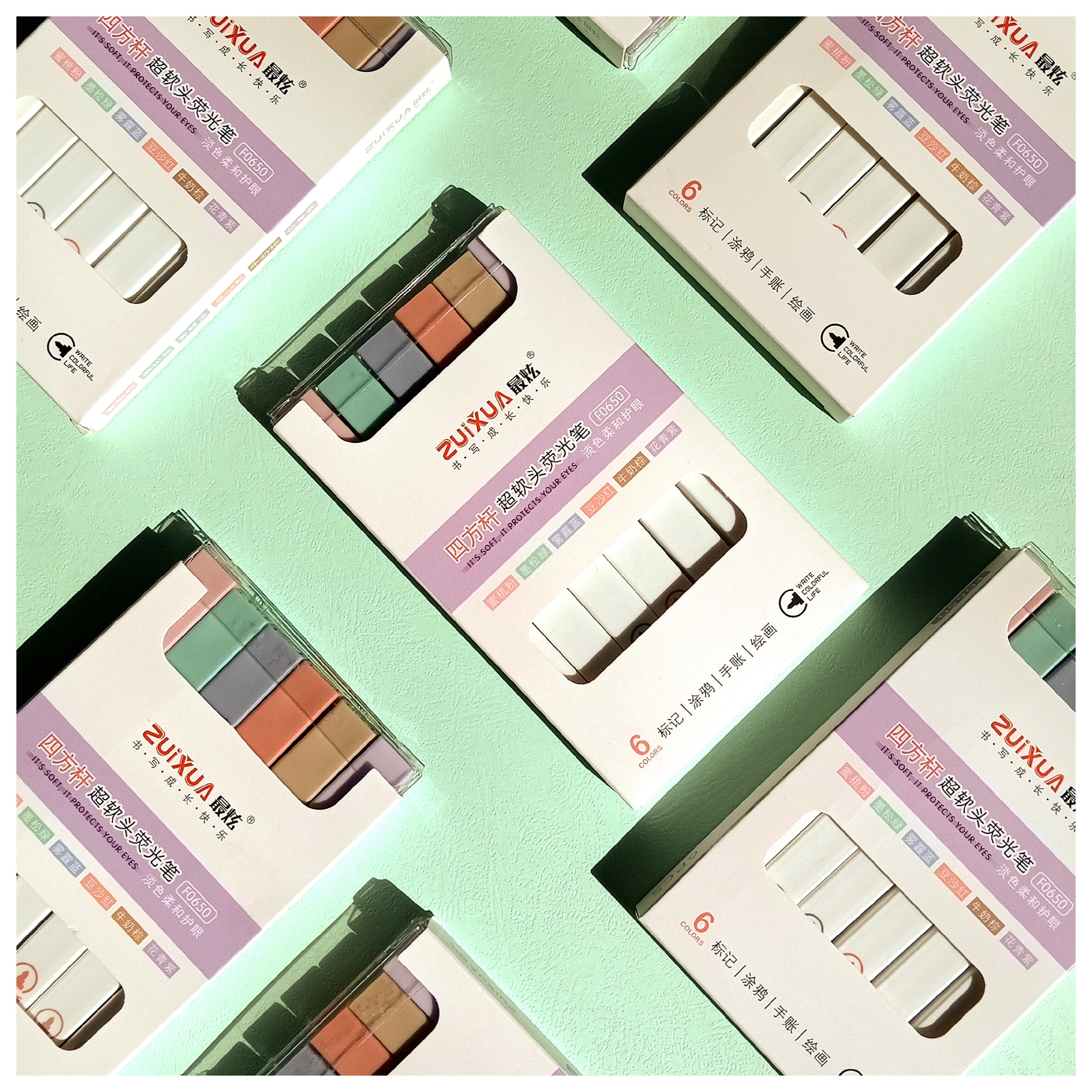 پک شش تایی هایلایتر پاستلی مدادی ژیکسوا