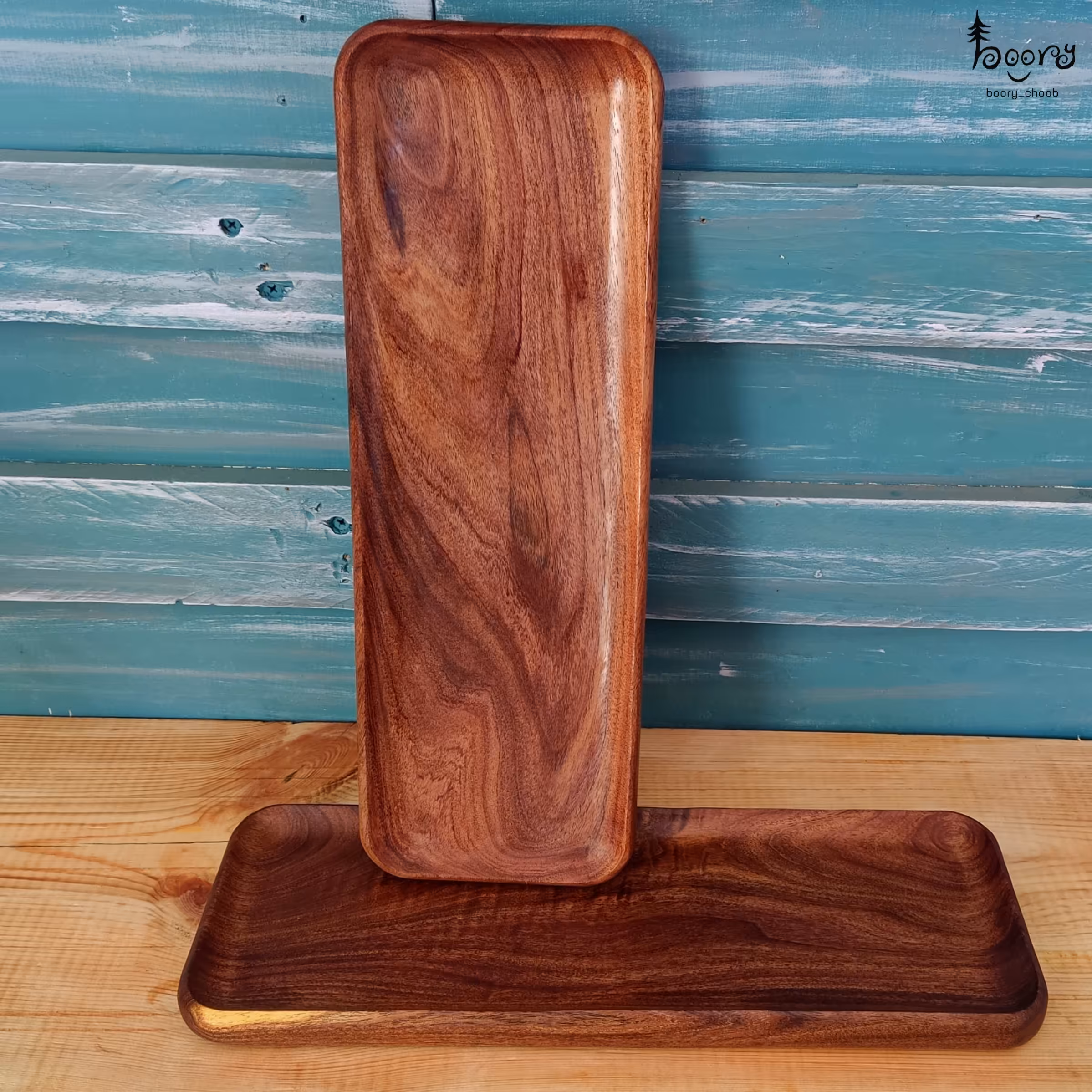 ظروف چوبی ، سینی ، سرو چوبی 37 سانتی متر در 13 سانتی متر از جنس درخت کهور 