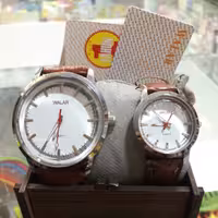 ساعت ست مردانه و زنانه بند چرم