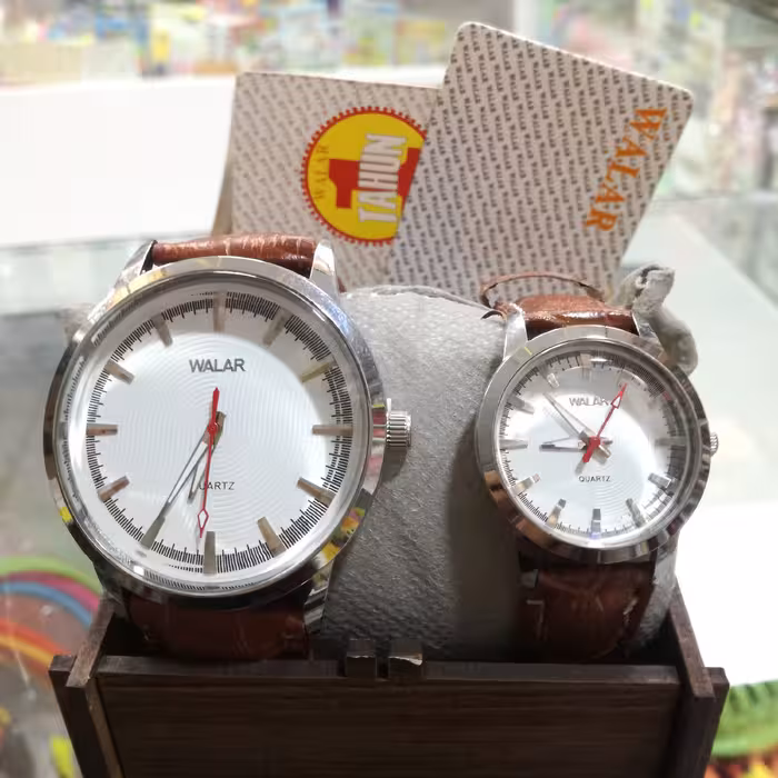 ساعت ست مردانه و زنانه بند چرم