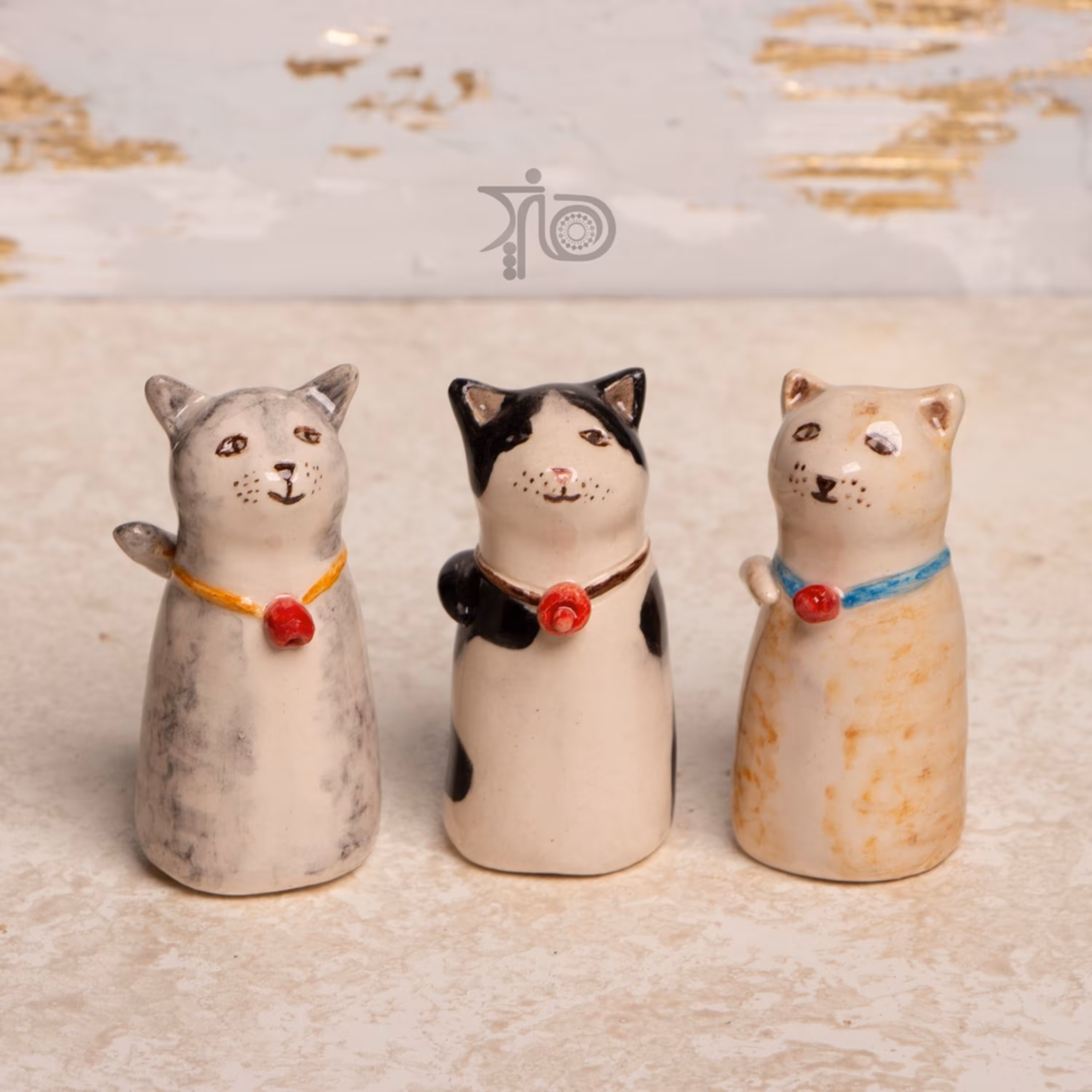 نمکدان فانتزی طرح حیوانات -خانواده گربه 