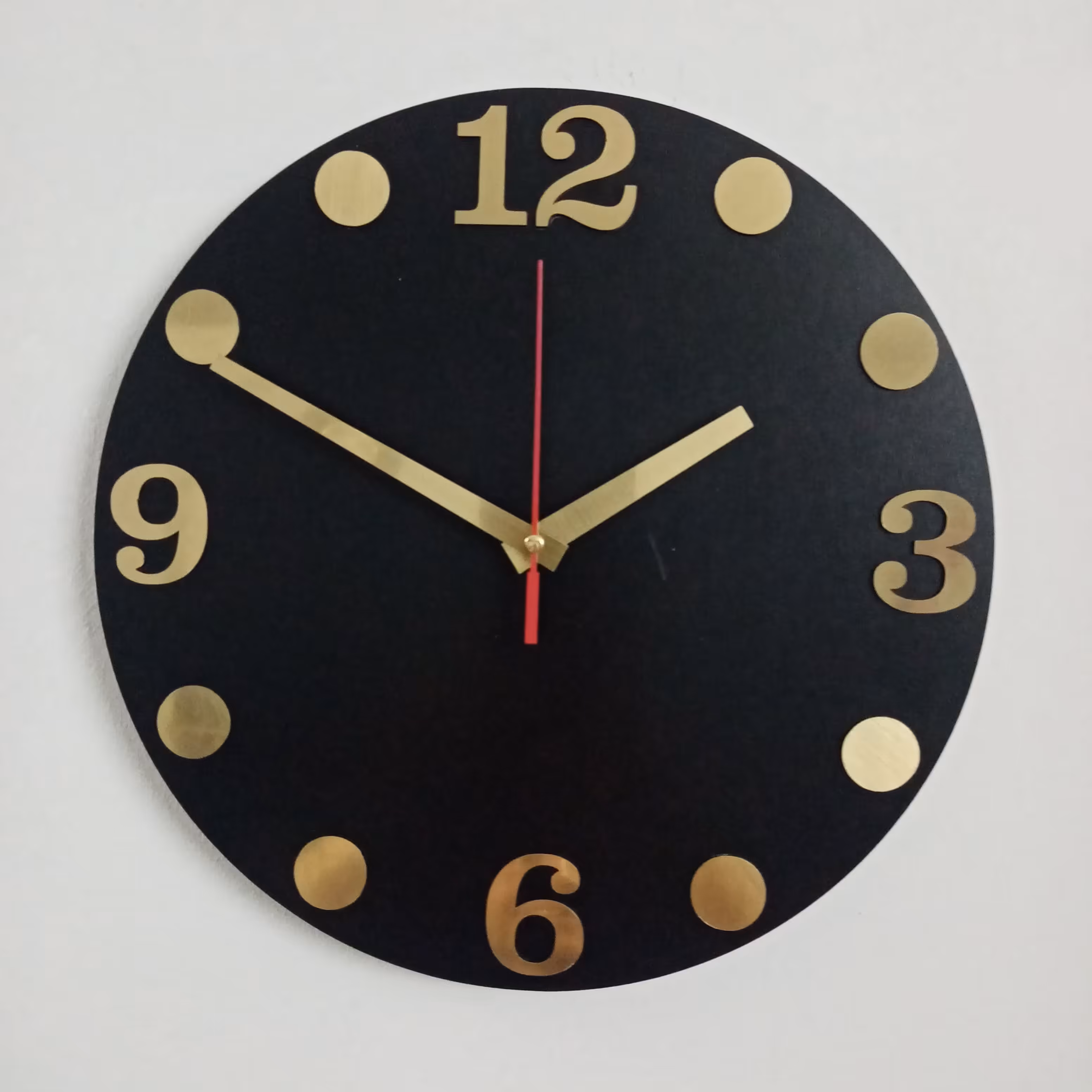 ساعت دیواری ام دی اف مشکی 44 سانتی