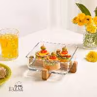 ظرف سرو پایه چوبی لیمون کد 2163