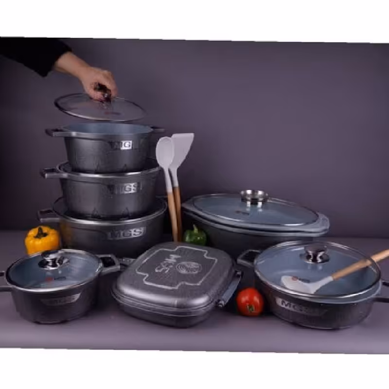 سرویس قابلمه 21 پارچه همرا با تابه مرغ و ماهی mgs