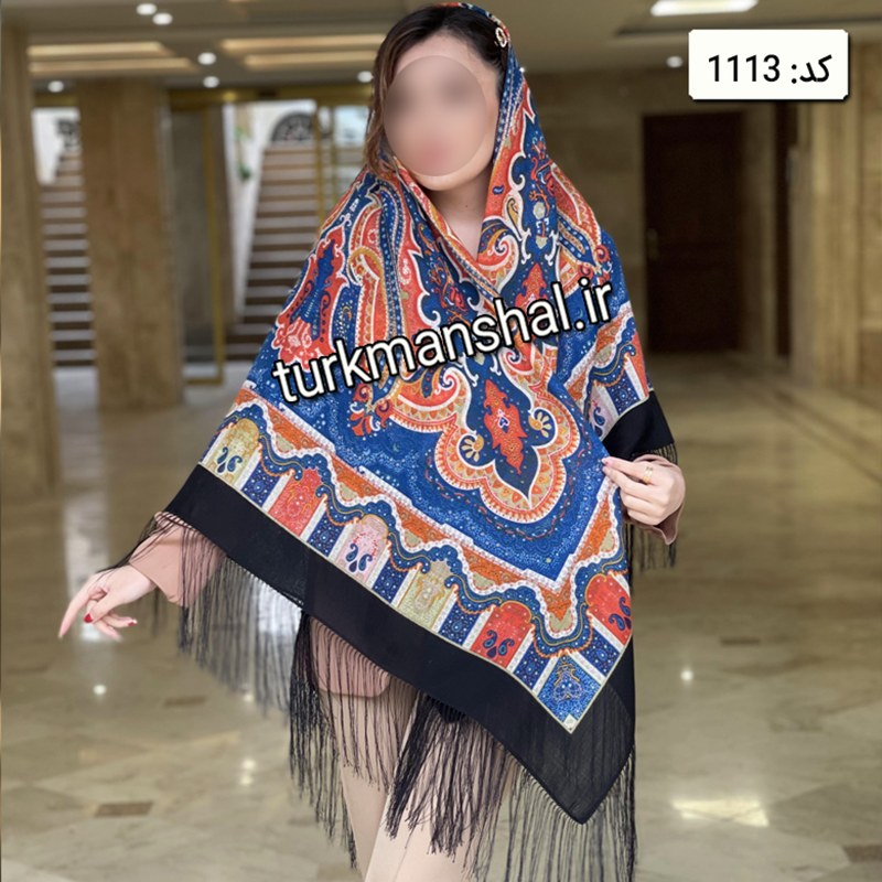روسری ترکمن ابریشمی (ایتالیایی) کد 1113