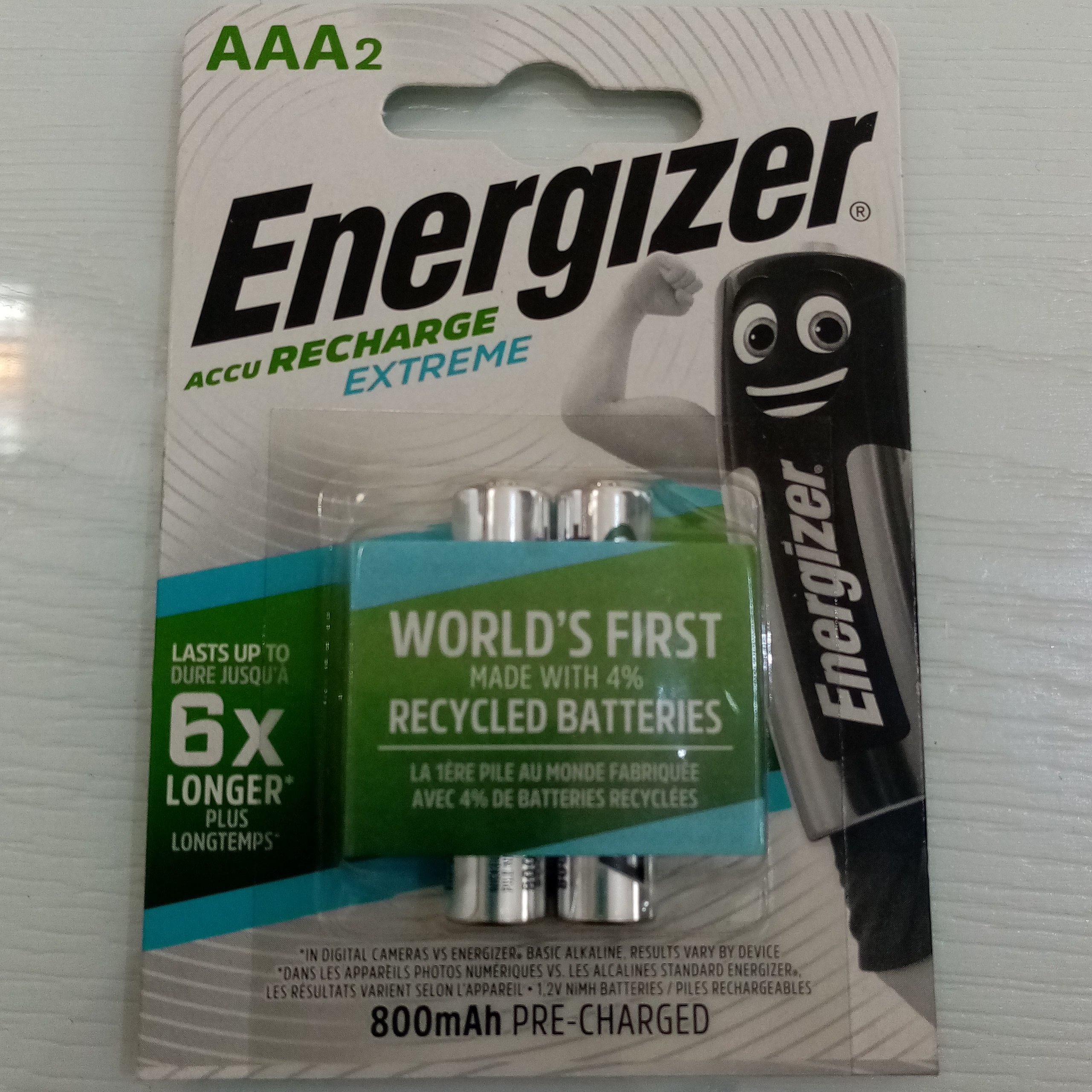باتری نیم قلمی شارژی 12 ولت 800 میلی آمپر انرجایزر energizer