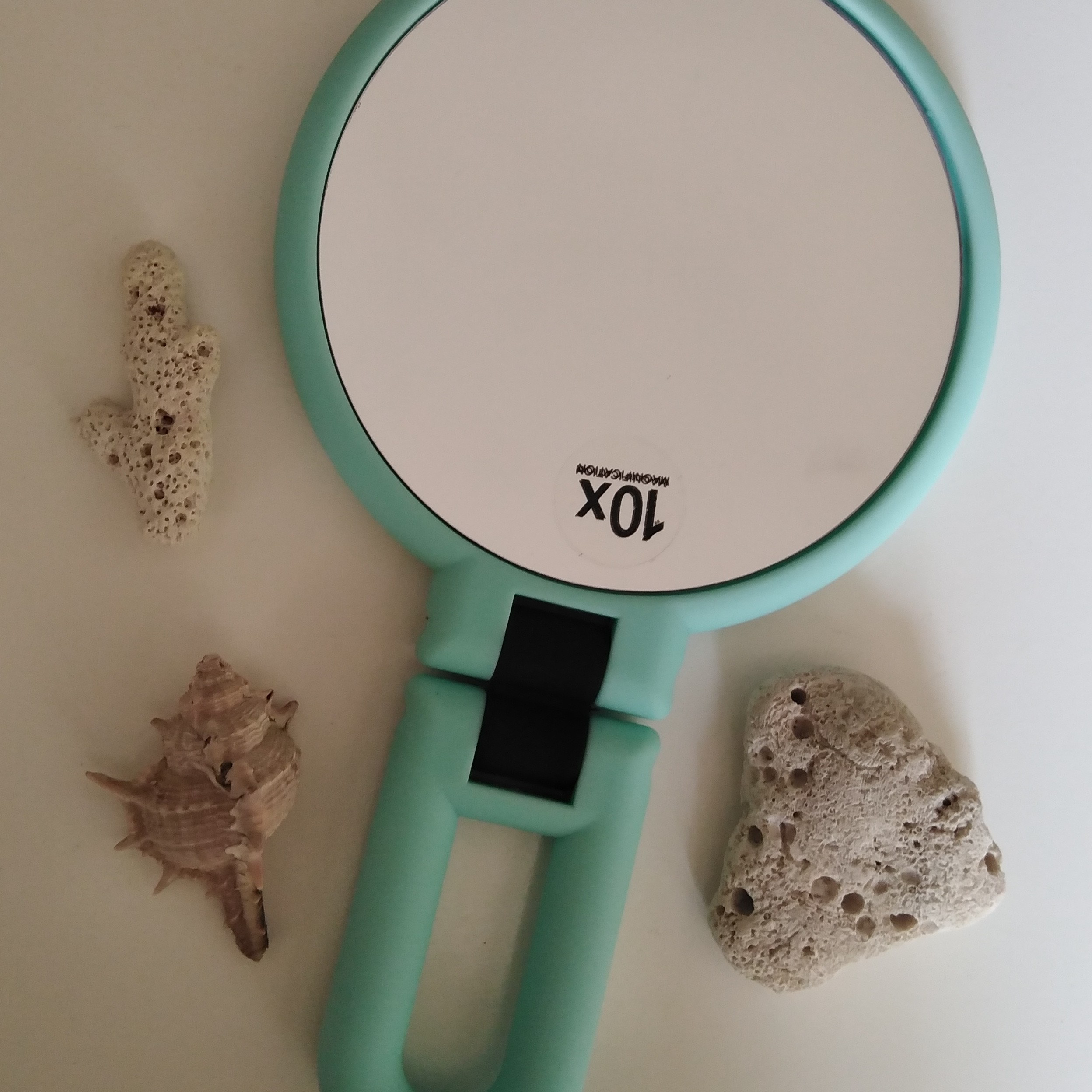 آینه رومیزی دوطرفه ساده وبزرگنمایی10قابلیت استفاده در زوایای مختلف کیفیت مرغوب قطر 12