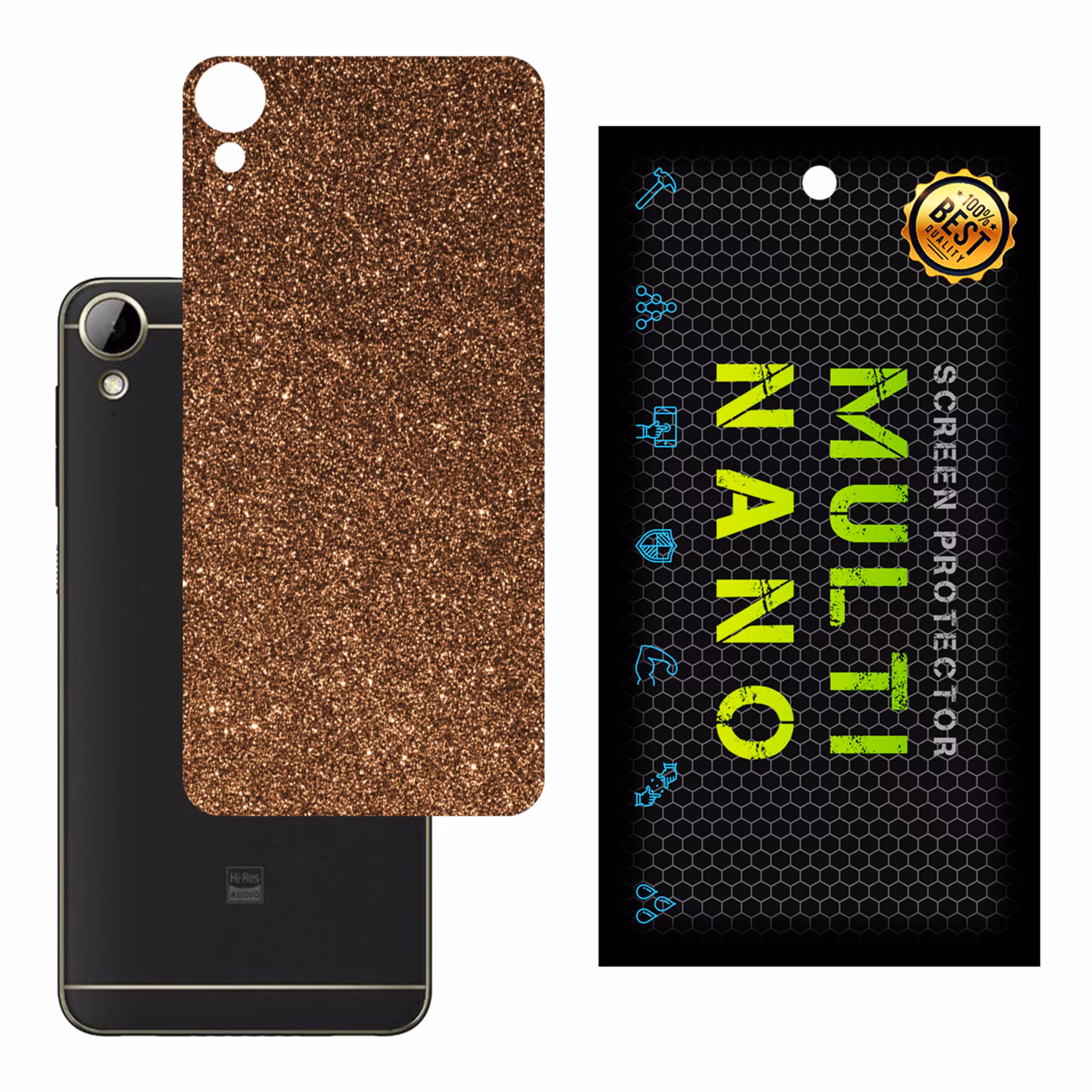 برچسب پوششی MultiNano مدل X-G1F-Bronze برای پشت موبایل اچ تی سی 10 Life Sty