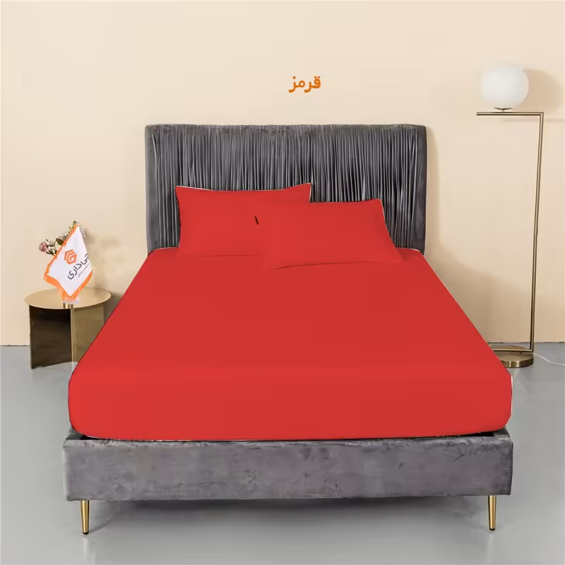 سرویس ملحفه چیداری مدل میکرو دو نفره سه تکه 180در200 رنگ قرمز