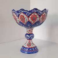 پیاله پایه دار یا بستنی خوری میناکاری سایز 14