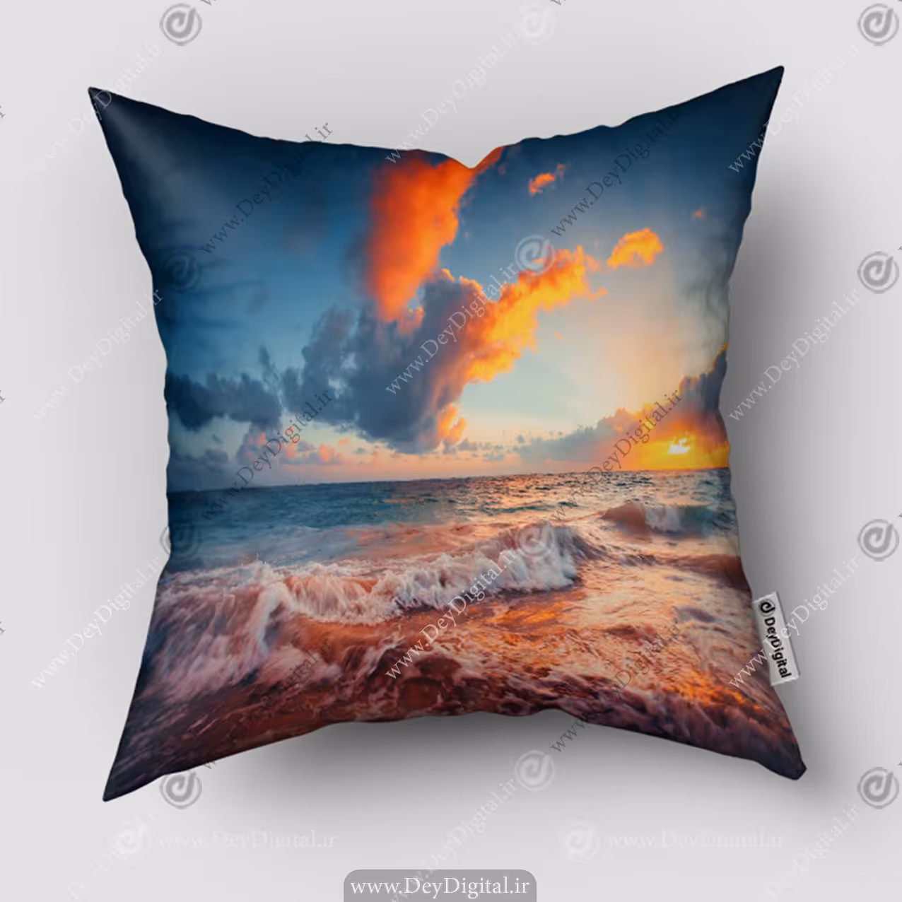 کوسن دکوراتیو تصویر موج دریا و آسمان ابری PK-5441