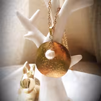 نیم ست برنج و مروارید پرورشی-ارسال رایگان مهرک