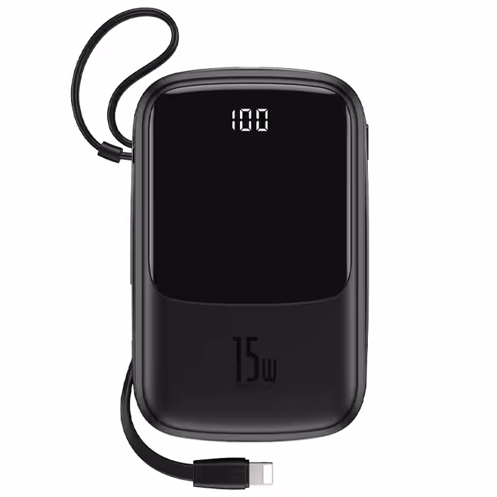 پاوربانک بیسوس 15W مدل PPQD-B01 Qpow Digital Display با ظرفیت 10000 میلی آمپر ساعت