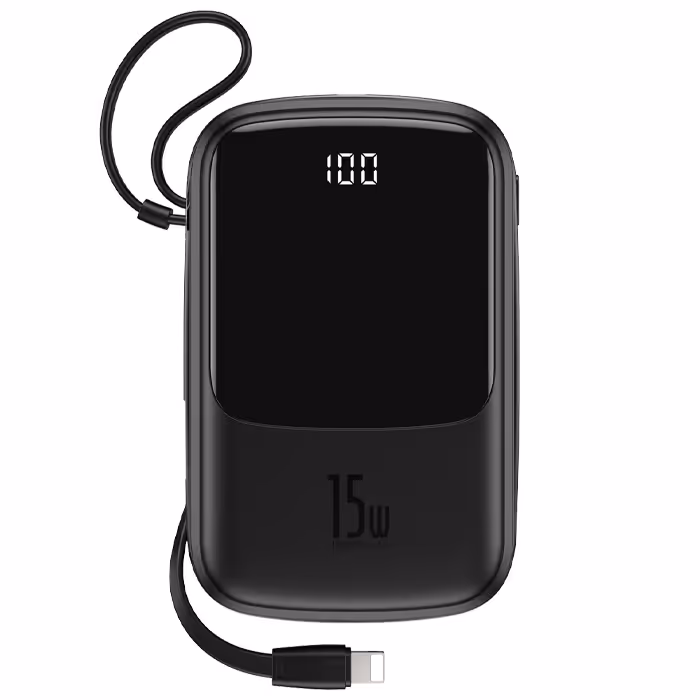 پاوربانک بیسوس 15W مدل PPQD-B01 Qpow Digital Display با ظرفیت 10000 میلی آمپر ساعت