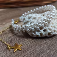 دستبند مروارید شیک بافت