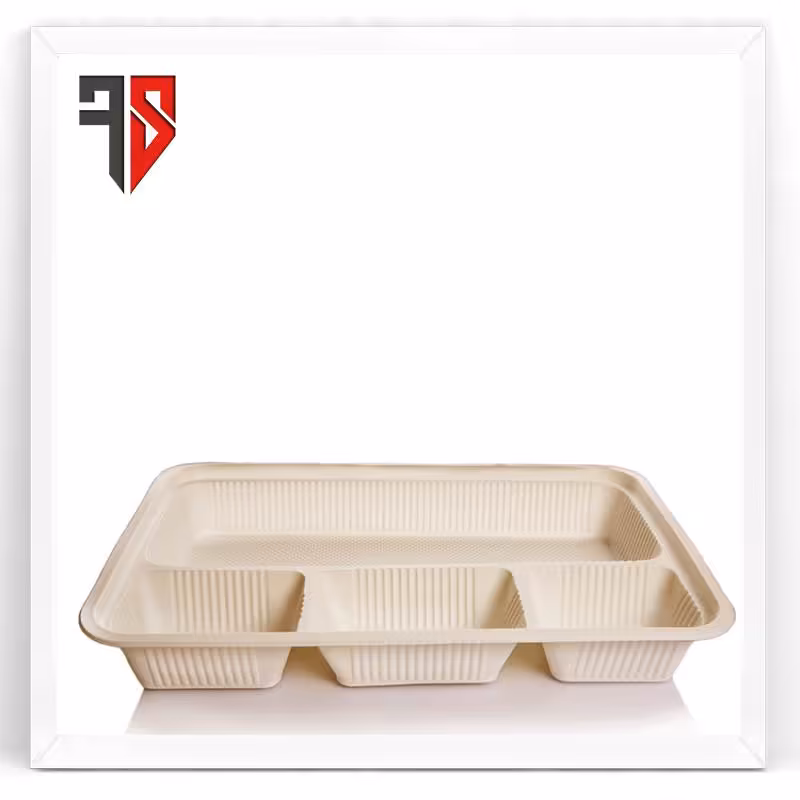 ظرف غذای 4 خانه کبابی گیاهی (50عددی) - مرکز فروش ملزومات کافه رستوران فرزان