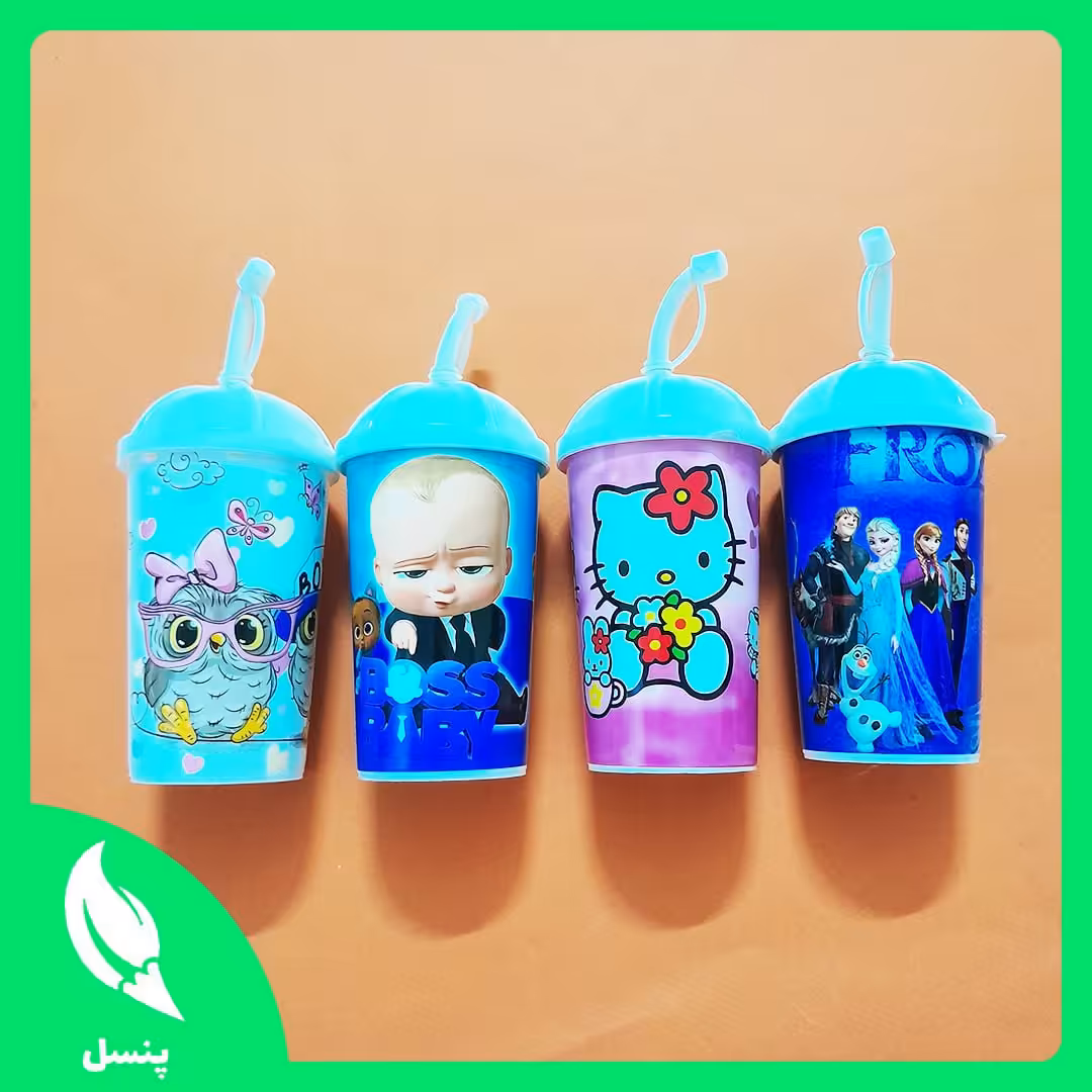 لیوان نی دار کارتونی