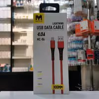 کابل تبدیل usb به lightning مویان 30cm پاوربانکی خاکستری