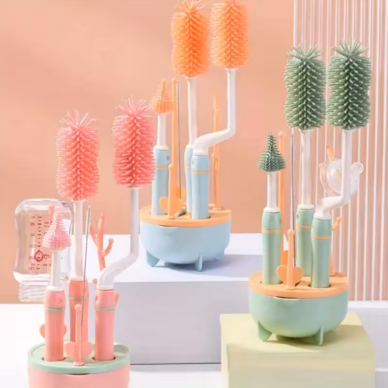 ست فرچه و آبچک سیلیکونی (شیشه شور نوزاد) برندکیدیلو kidilo