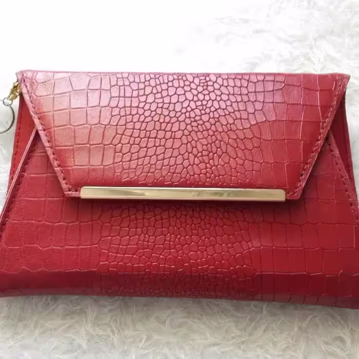کیف دستی مجلسی چرم طبیعی دست دوز
