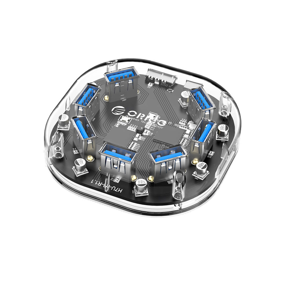 هاب هفت پورت اوریکو مدل ORICO H7U-U3 7Port USB3.0 Transparent HUB