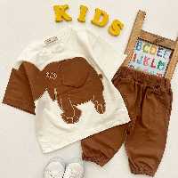 ست اسپرت فیل نخ پنبه دورو