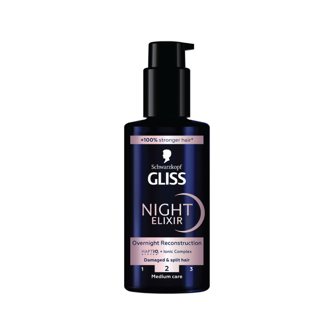 سرم مو شبانه گلیس بازسازی موهای آسیب دیده سری Night Elixir