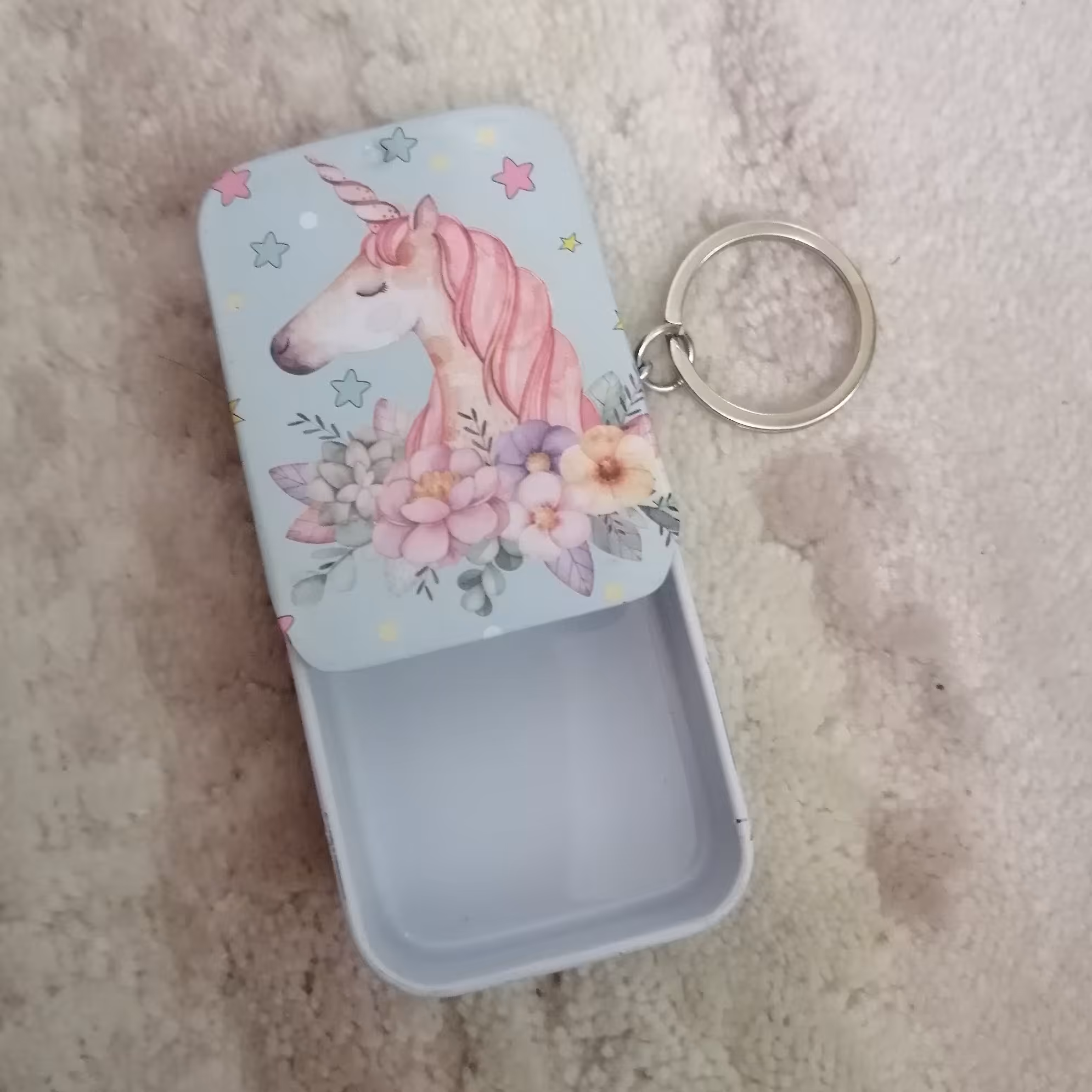 جا کلیدی قوطی فلزی یونیکورن، جا آدامسی یونیکورن، قوطی فلزی کشویی