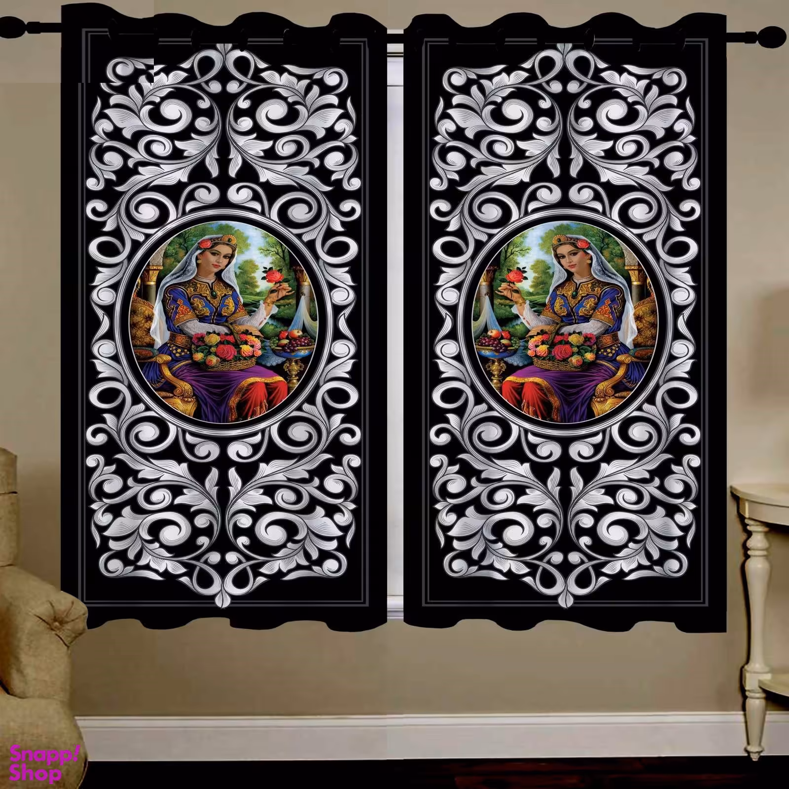 پرده مدل C34-50151 سایز 190×135 سانتی‌ متر چند رنگ