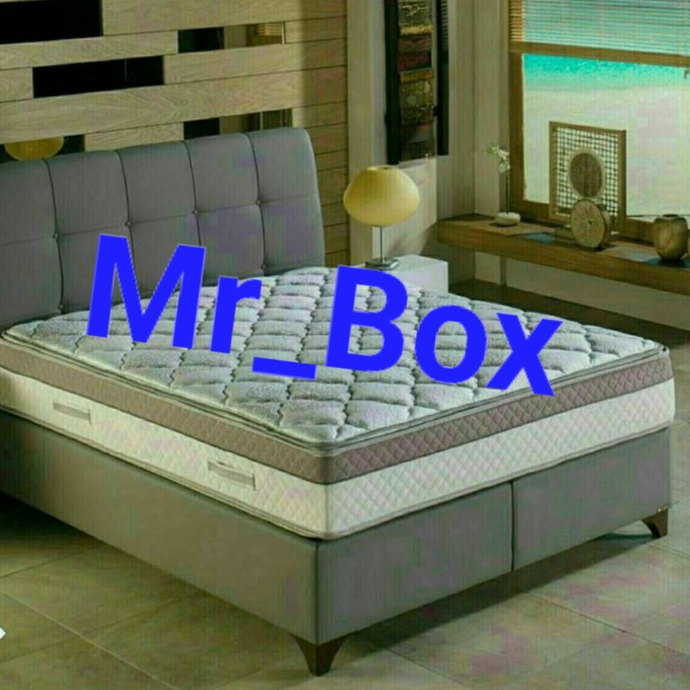 تختخواب باکس هتلی ثابت سایز 140 دوتیکه با تاج تخت خواب بدون تشک