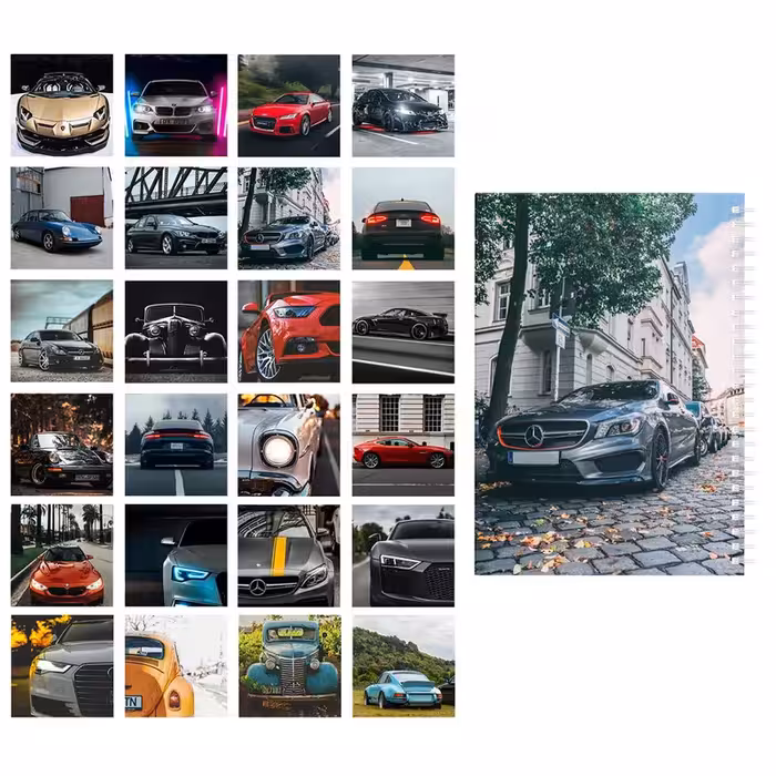 دفتر یادداشت باژیکان مدل ماشین باز  کد 20111246 به همراه فتوکارت مجموعه 24 عددی