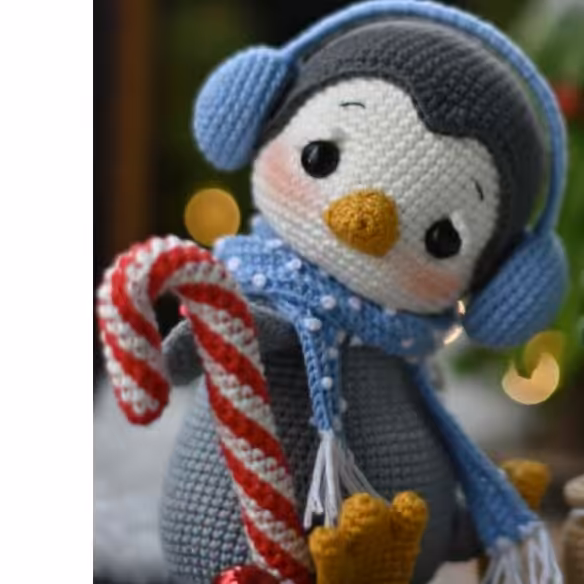 عروسک بافتنی پنگوئن، 20 سانتی متر،بافتی تمیز و حرفه ای