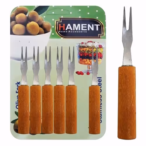 چنگال خرما و زیتون خوری حامنت بسته 6 عددی