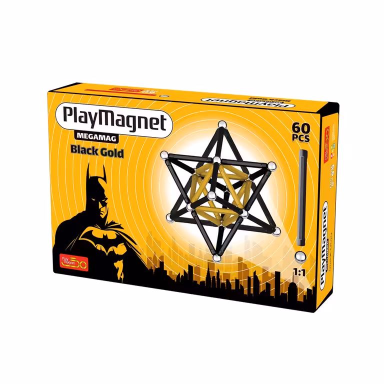 بازی با مغناطیس (مگ آهنربایی) 60 قطعه طلایی مشکی سری بتمن