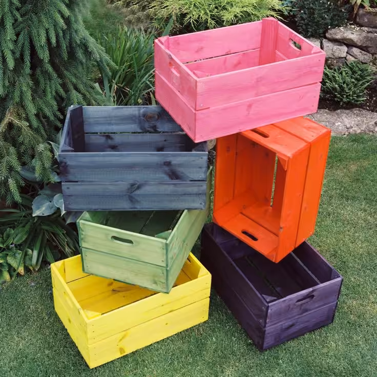 باکس چوبی رنگی