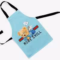 پیشبند تدی مخمل چاپ دیجیتال قابل شستشو و رنگ ثابت دارای آستر ضدآب کد 48