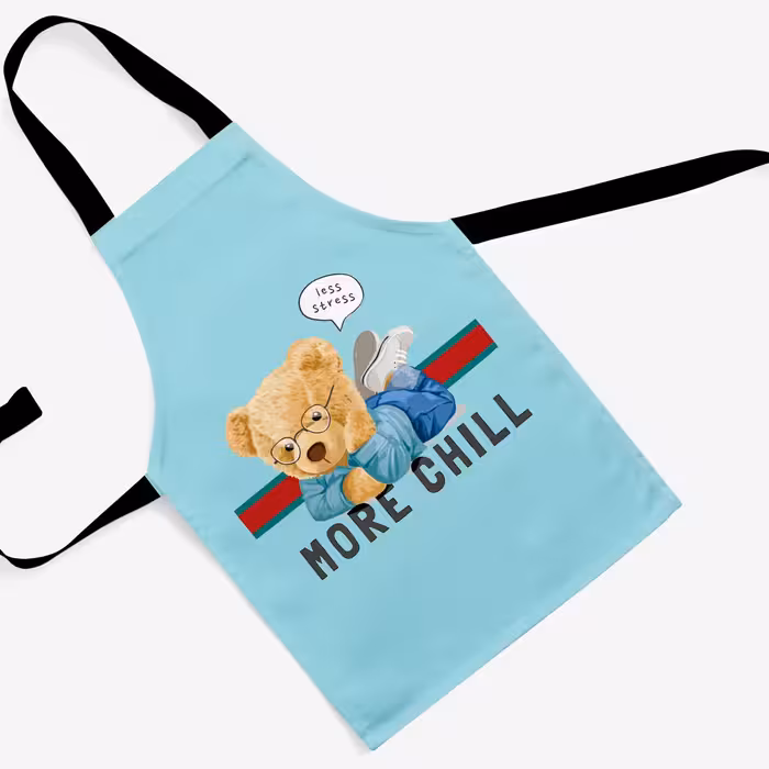 پیشبند تدی مخمل چاپ دیجیتال قابل شستشو و رنگ ثابت دارای آستر ضدآب کد 48