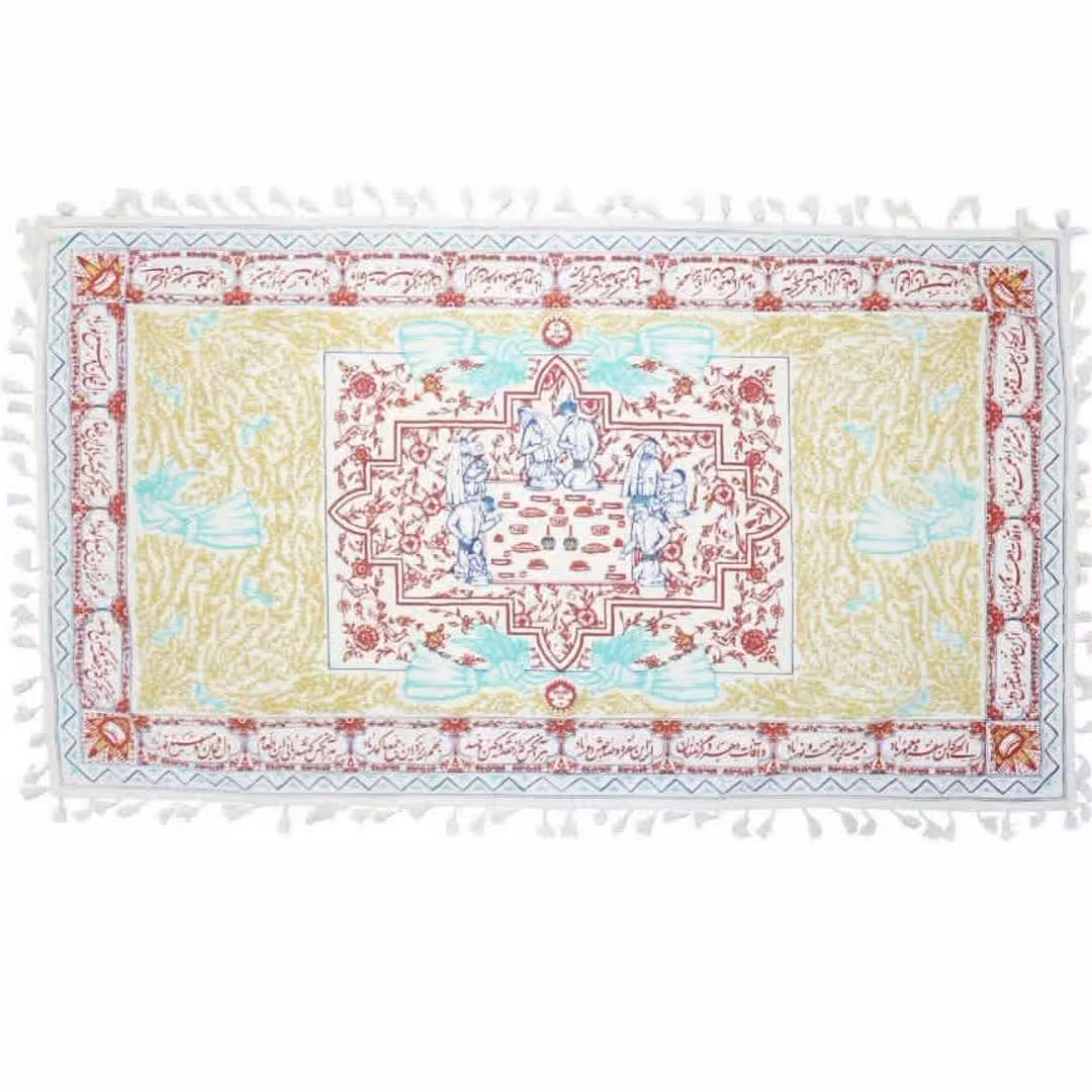سفره پارچه ای نور سایز متوسط 58 در 114 سانتی با طراحی دعای سفره