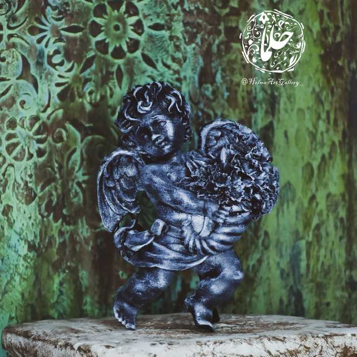 مجسمه فرشته پتینه کاری شده پلی استر 