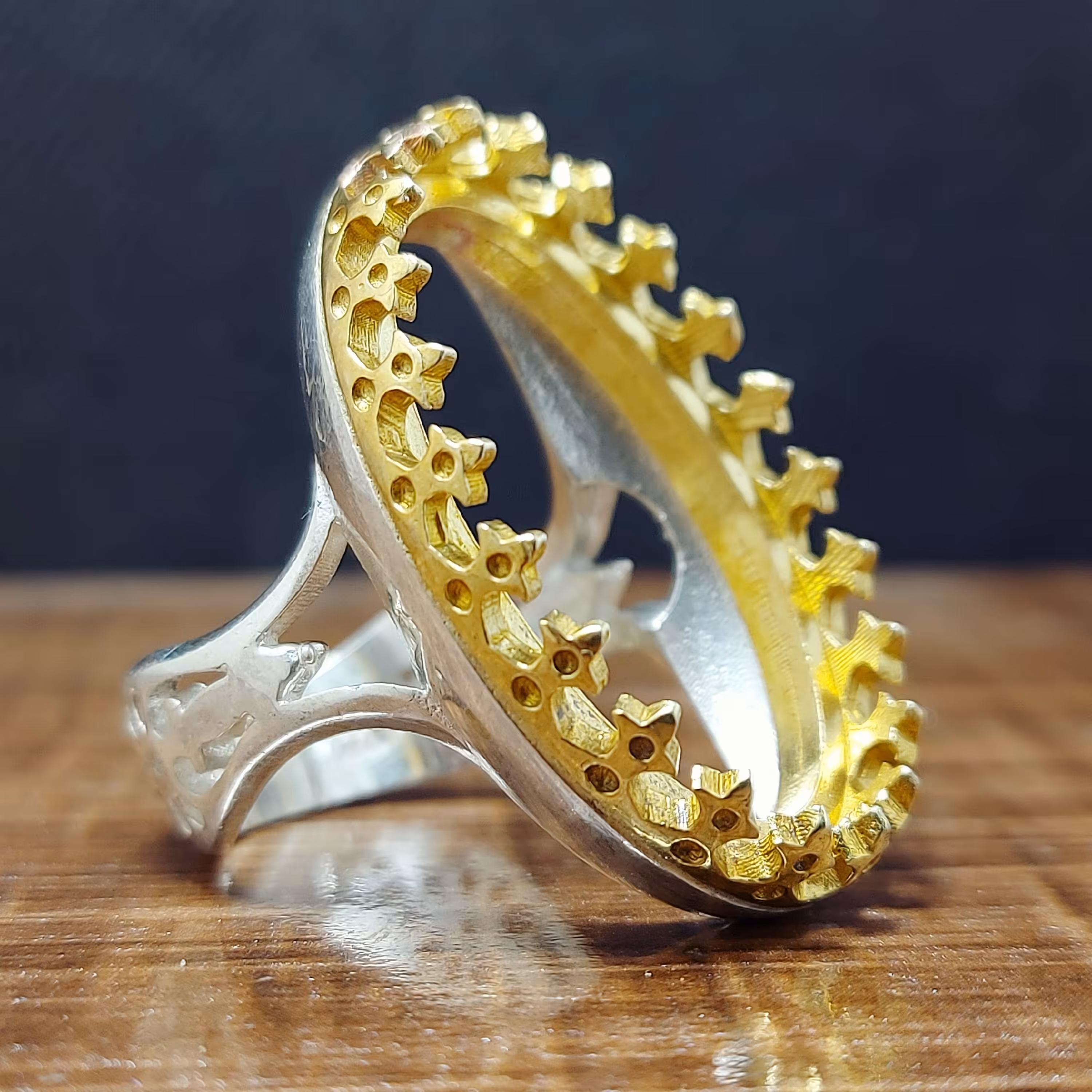 رکاب خالی نقره مردانه عیار 925 در ابعاد 2 در 3 سانت درشت 