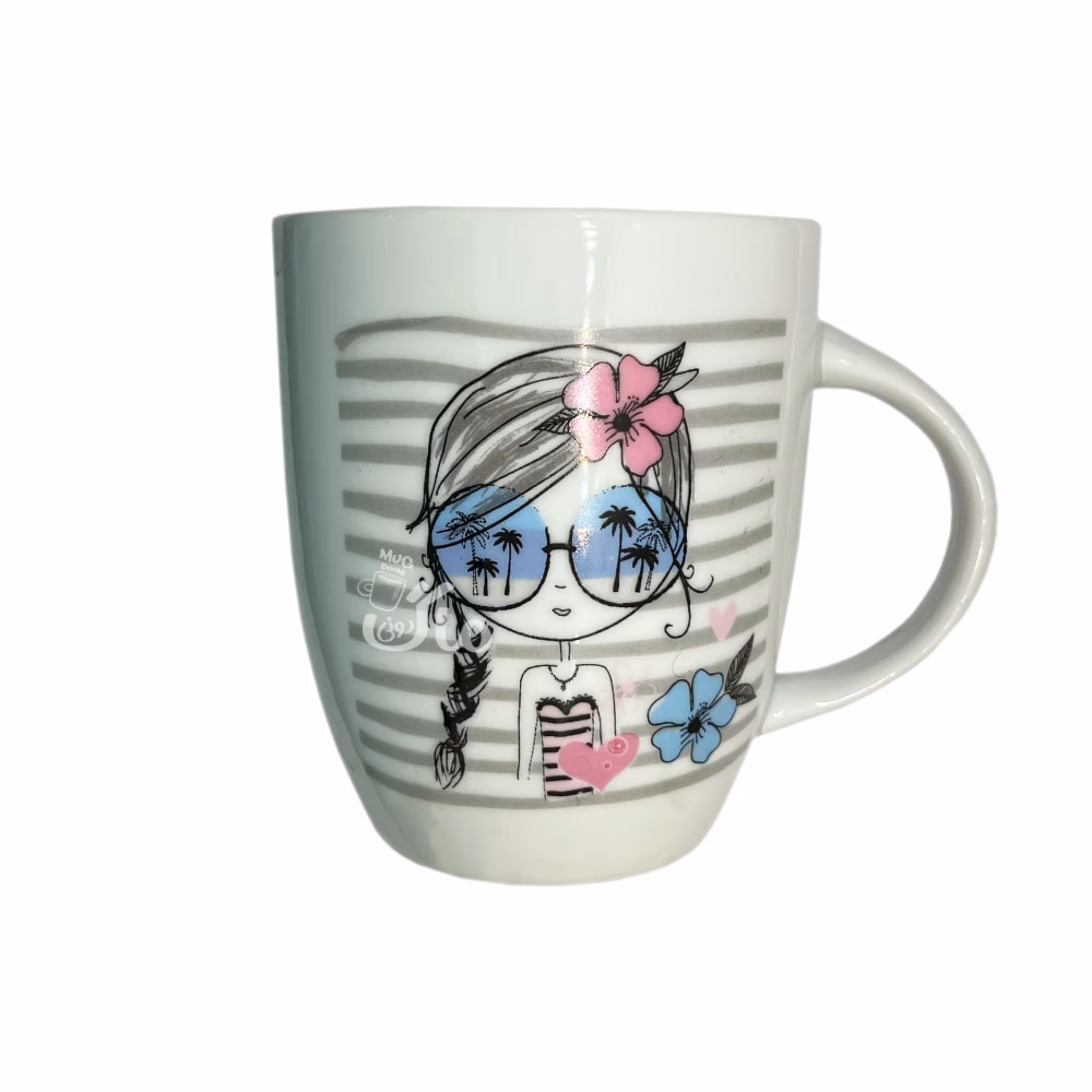 ماگ ارزان سرامیکی دخترانه فانتزی طرح دار  دوطرفه کد 03