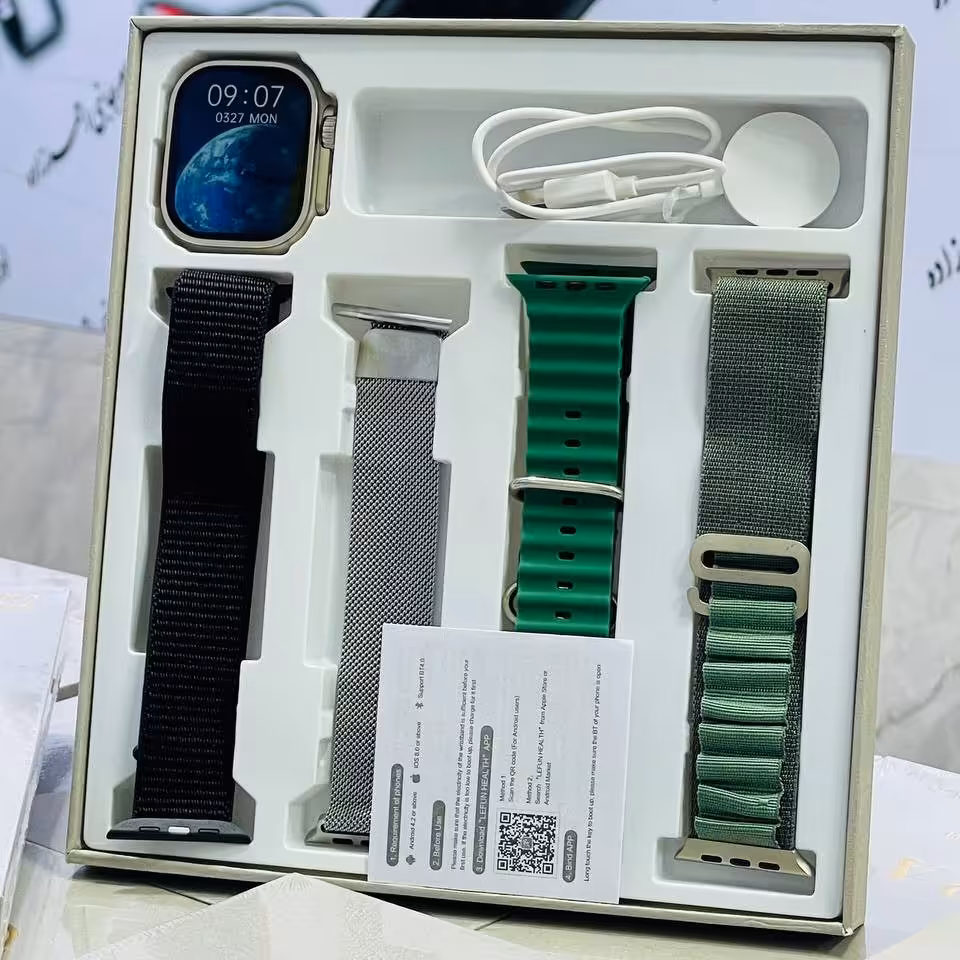 ساعت  هوشمند DT900ultra داری 4 دستبند متنوع تمام صفحه 