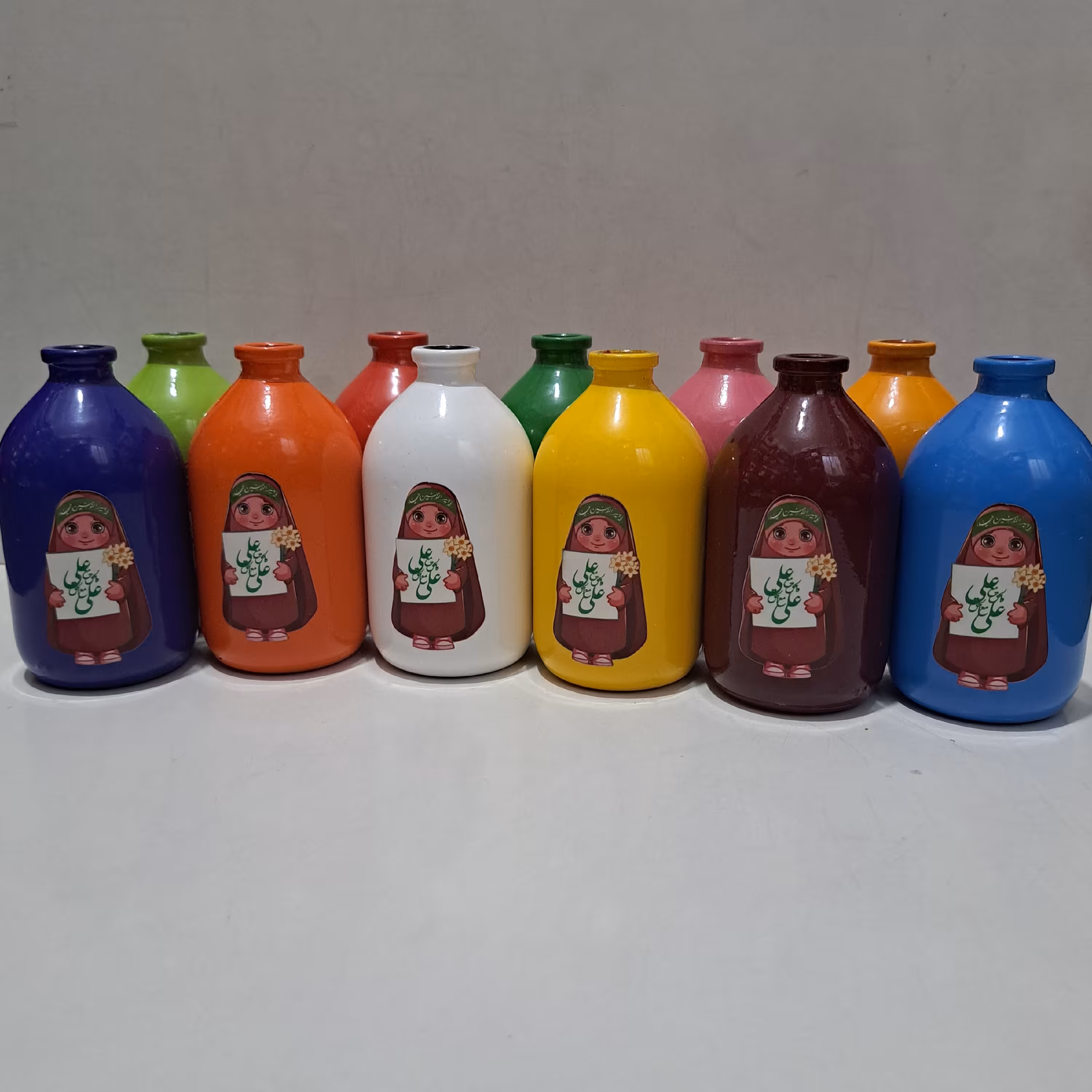 گلدان طرح علوی بسته 5 عددی با نوشته یا علی دخترانه ارتفاع 10 پهنا 5 مناسب هدیه جشن قرآن روز دختر غدیر میلاد امام علی ع 