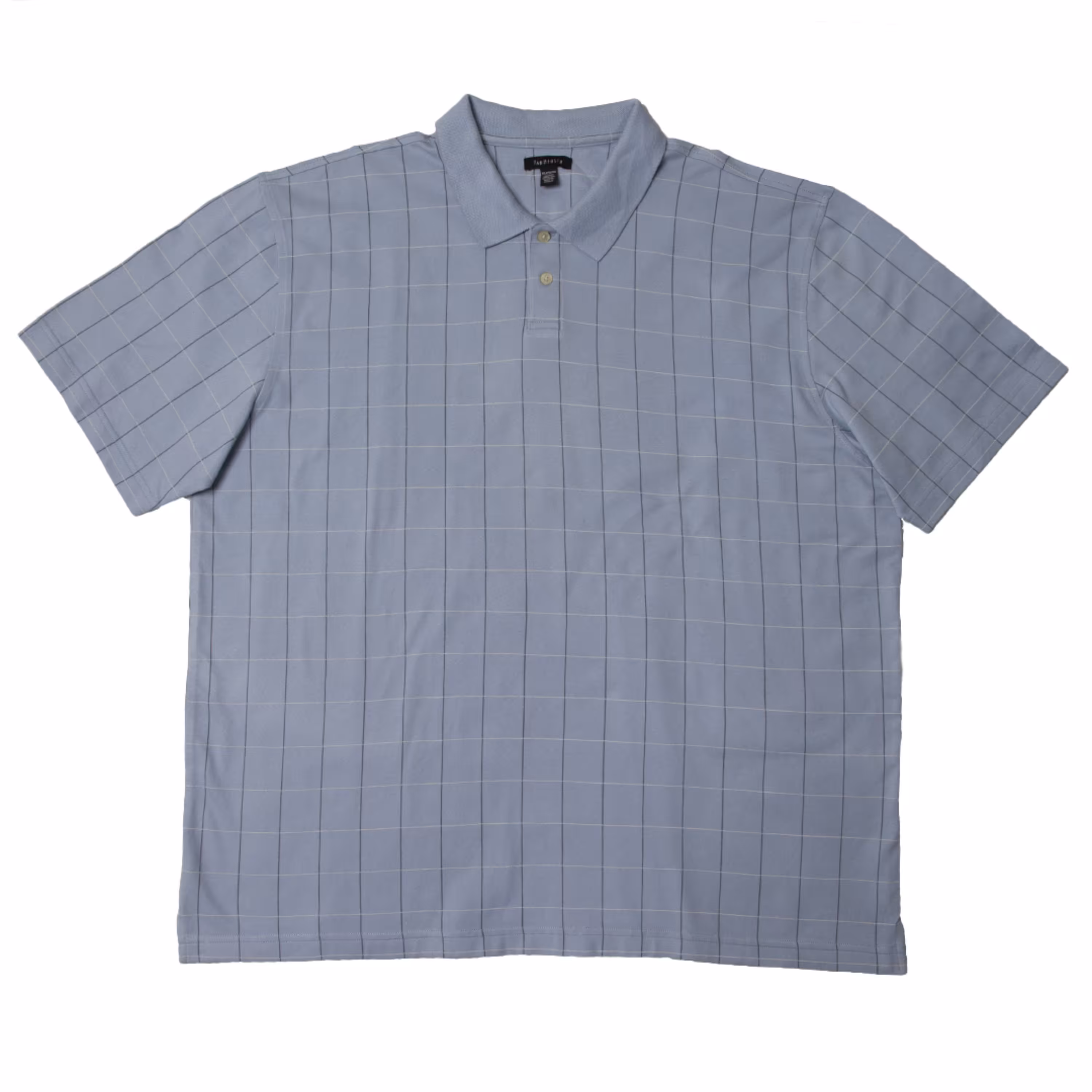 پولوشرت اورجینال دو دکمه یقه دار اسپرت یونیسکس چارخونه آبی آسمانی