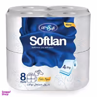 دستمال توالت سافتلن بسته 8 عددی