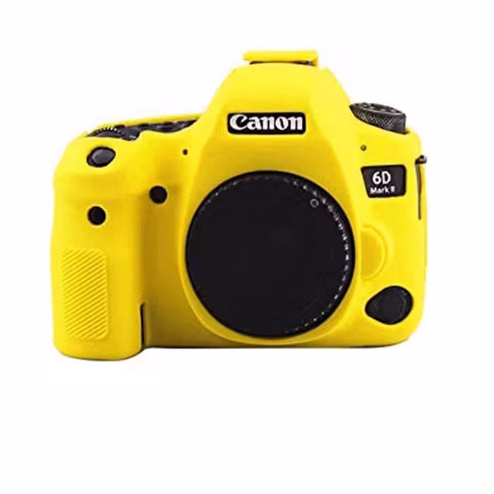کاور سیلیکونی کانن Silicon cover of Canon camera 6D II رنگ زرد