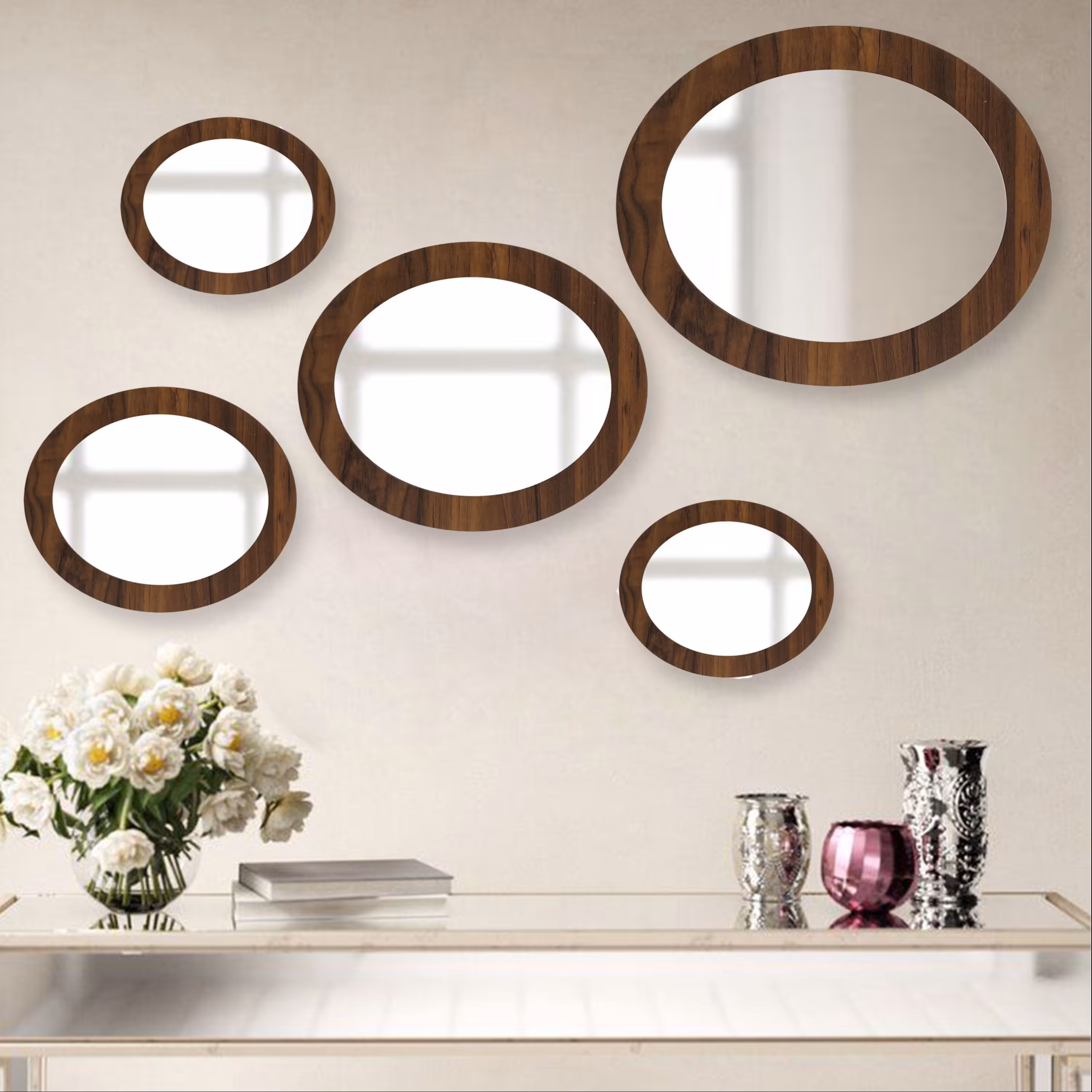 آینه الف مدل نگین مجموعه 5 عددی