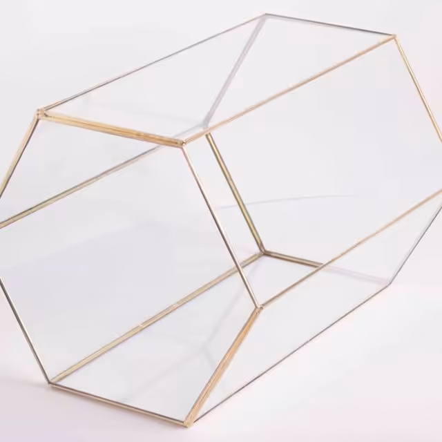 باکس سطل چندوجهی شیشه طلایی
